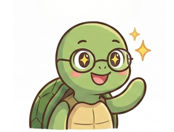 カメ吉（嬉しい・納得した表情）