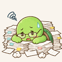 カメ吉（疲れた表情）